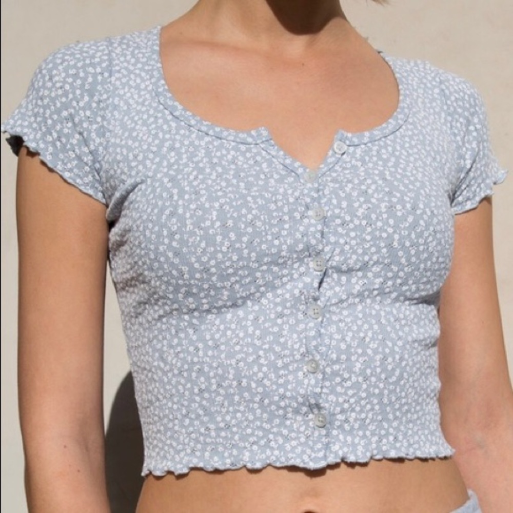 Brandy Melville blue floral top